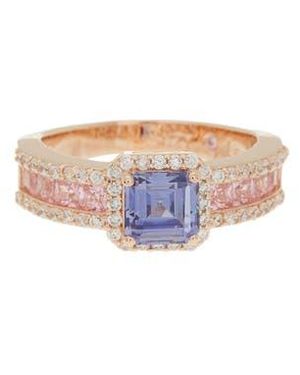 Suzy Levian Stering Tanzanite Cubic Zirconia Ring - White