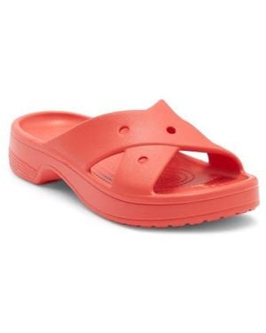 Crocs™ Cross Strap Slide Sandal - Red