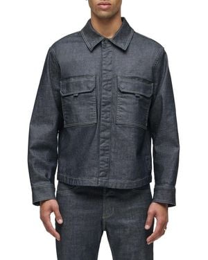 Hudson Jeans Coated Button-Up Shirt - Black