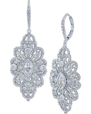 Jardin Open Work Filagree Drop Earrings - Blue