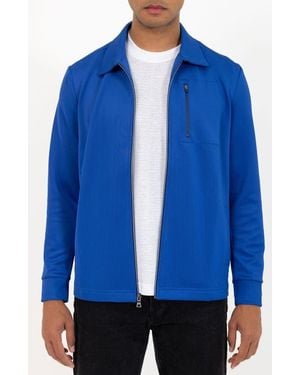 PINOPORTE Zip-Up Overshirt Jacket - Blue