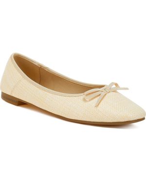 Rag & Co Paper Water Repellent Ballet Flat - White