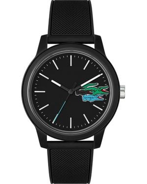 Lacoste 12.12 Chronograph Silicone Strap Watch, 44Mm - Black