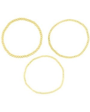 Adornia Set Of 3 Stretch Ball Bracelets - Black