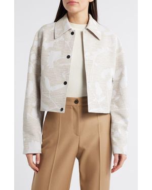 BOSS Jarlota Floral Jacquard Jacket - Natural