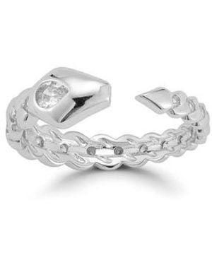 Chloe and Madison Cubic Zirconia Snake Cuff Braceletpavé Cz Snake Cuff Bracelet - White