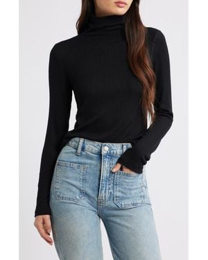 Madewell Rib Turtleneck Top - Black