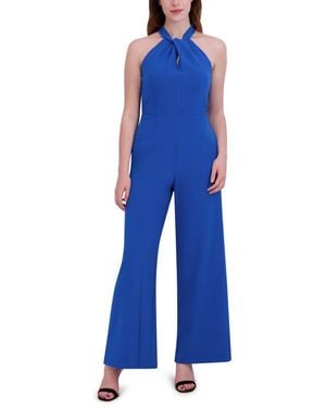 Julia Jordan Halter Neck Wide Leg Jumpsuit - Blue