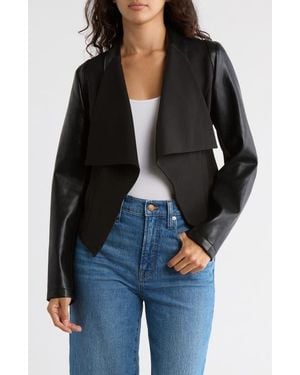 AREA STARS Amber Faux Leather Mixed Media Jacket - Black
