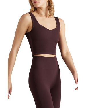Rhone Embrace Seamless Rib Crop Top - Purple
