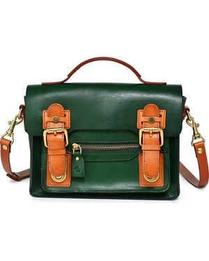 Old Trend Aster Mini Leather Satchel - Green