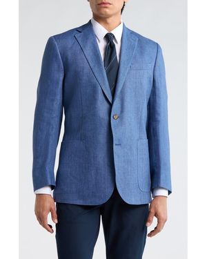 Brooks Brothers Linen Two-Button Sport Coat - Blue