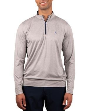 Tailorbyrd Solid Mesh Quarter Zip Sweater - Gray