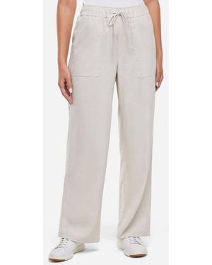 Three Dots Linen Wide Leg Pants - Natural