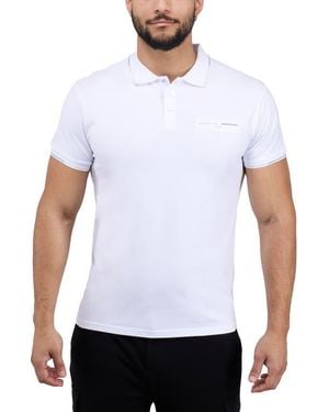 Xray Jeans Jacquard Rib Collar Polo - White