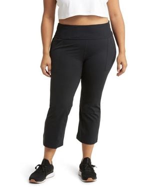 Zella High Waist Kick Flare Crop Leggings - Black