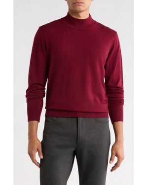 T.R. Premium Slim Fit Mock Neck Sweater - Red