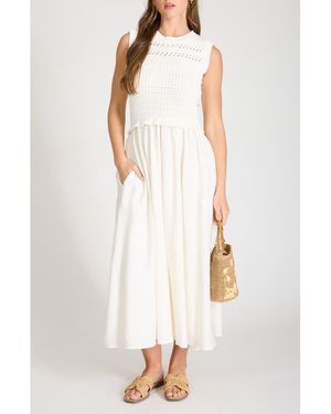 amaya midi dress mars Amaya Embellished Bandeau Maxi Dress in Almond