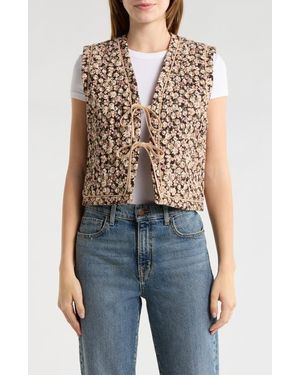 Wishlist Floral Quilted Vest - Multicolor