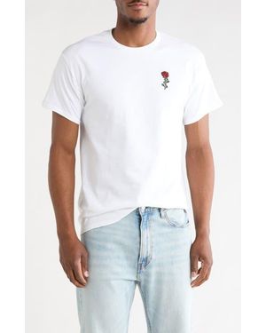 Riot Society Rose Barbed Wire Embroidered T-Shirt - White