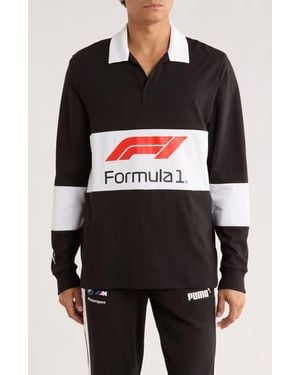 PUMA Formula 1 Long Sleeve Rugby Polo - Black