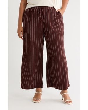 Caslon Crinkle Wide Leg Pants - Red