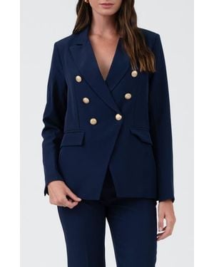 Blu Pepper Double Breasted Blazer - Blue