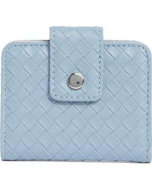 MUNDI SMALL LEATHER GOODS Pixie Woven Snap Bifold Wallet - Blue
