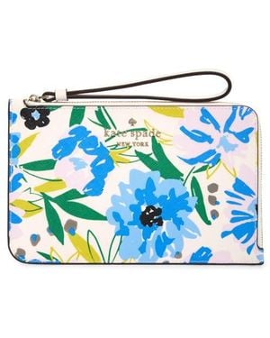Kate Spade Cameron Festival Floral Leather Wristlet - Blue