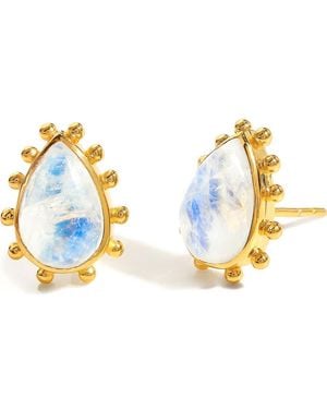 YS GEMS Pear Stud Earrings - Blue