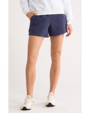 90 Degrees Varsity Vault Fleece Shorts - Blue