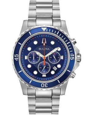 Bulova Chronograph Watch, 44Mm - Blue