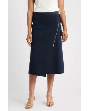 BOSS Feliora Faux Wrap Skirt - Blue