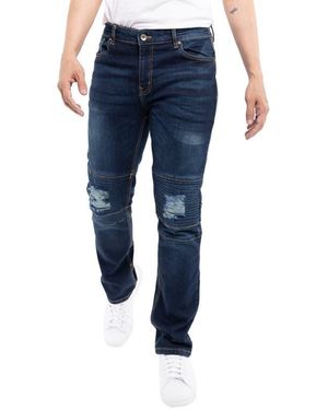 Xray Jeans Stretch Moto Skinny Jeans - Blue