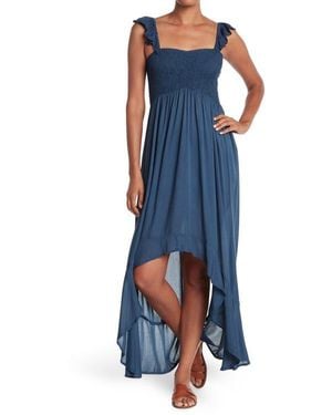 Boho Me Maxi Ruffle Cover-Up Dress - Blue