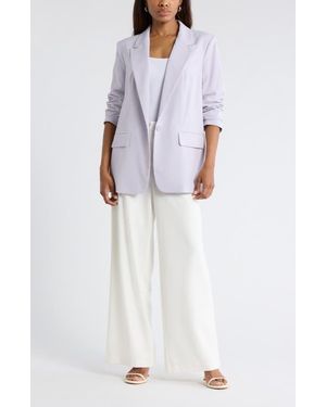 Leith Oversize Peak Lapel Blazer - White