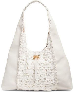 Sam Edelman Sylvia Crochet Panel Leather Hobo - Natural