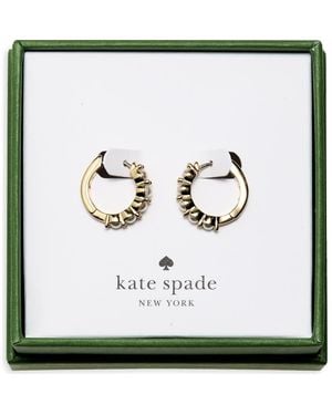 Kate Spade Crystal Mini Huggie Hoop Earrings - White