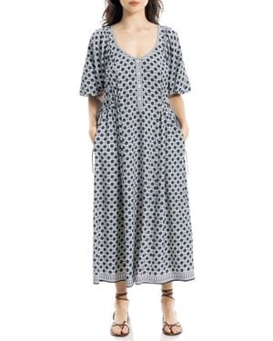 Max Studio Side Tie Maxi Dress - Blue