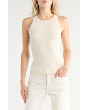 Twp Harbor Ribbed Cashmere Tank - White