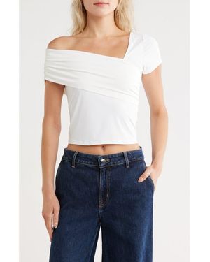 Vigoss Ruched Asymmetric Top - White