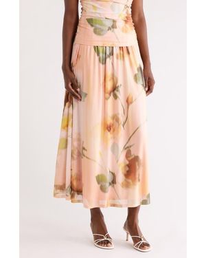 DR2 by Daniel Rainn Floral Mesh Skirt - Orange