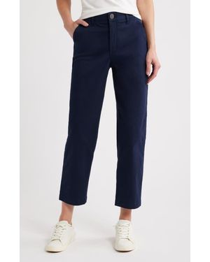 Wit & Wisdom Skyrise Slim Straight Leg Twill Pants - Blue