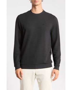 Travis Mathew Thick As Thieves Rib Crewneck Sweatshirt - Black