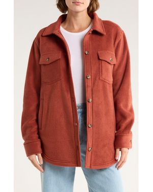 Thread & Supply Polar Fleece Shacket - Red