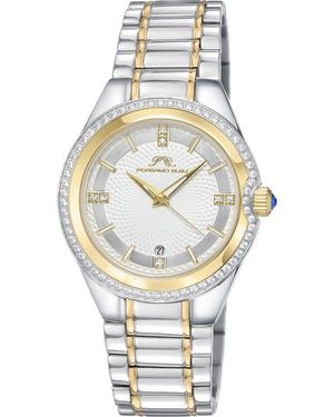 Porsamo Bleu Interchangeable Bracelet Guilloche Dial Watch - Metallic