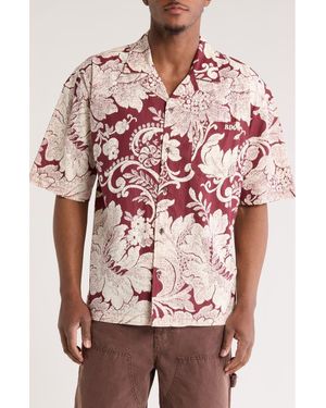 BDG Hanky Print Camp Shirt - Red