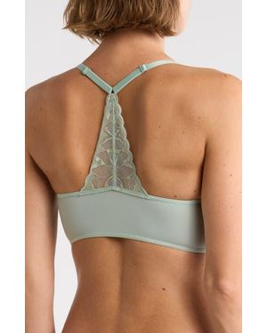 True & Co. True Everybody Lace Back Bra - Blue