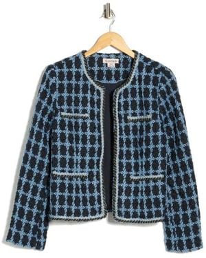 Nanette Lepore Windowpane Bouclé Jacket - Blue