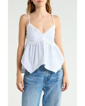 Vigoss Striped Hanky Hem Tank - Blue